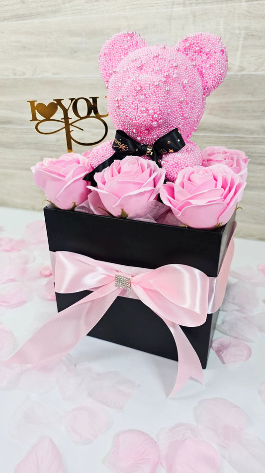 Pearl Teddy Rose Luxe Box - Amor in a Box